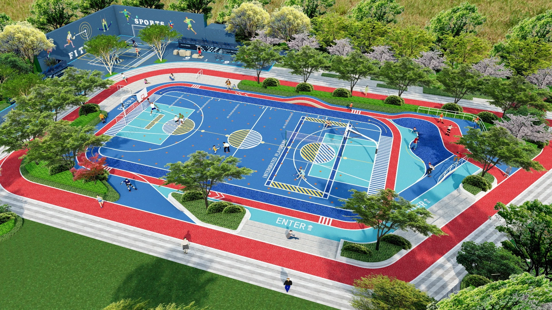 Sports Park Playground sketchup model preview - SketchupBox