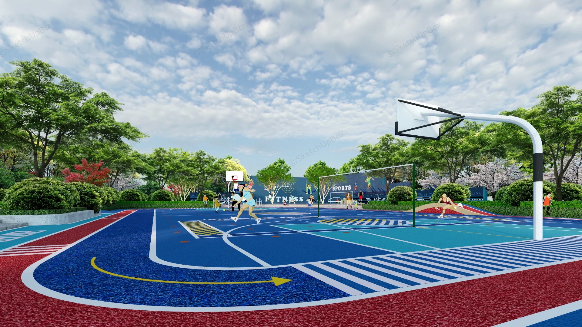 Sports Park Playground sketchup model preview - SketchupBox