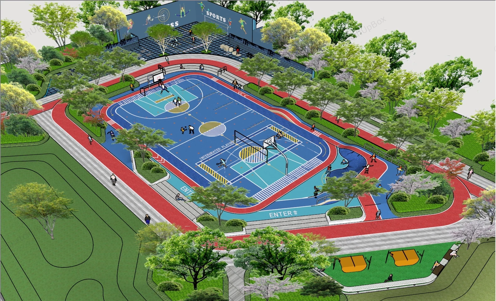 Sports Park Playground sketchup model preview - SketchupBox