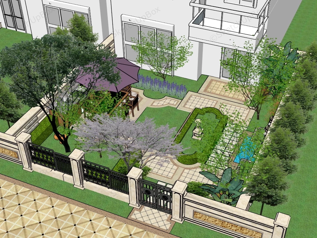 Outdoor Patio Design Ideas sketchup model preview - SketchupBox