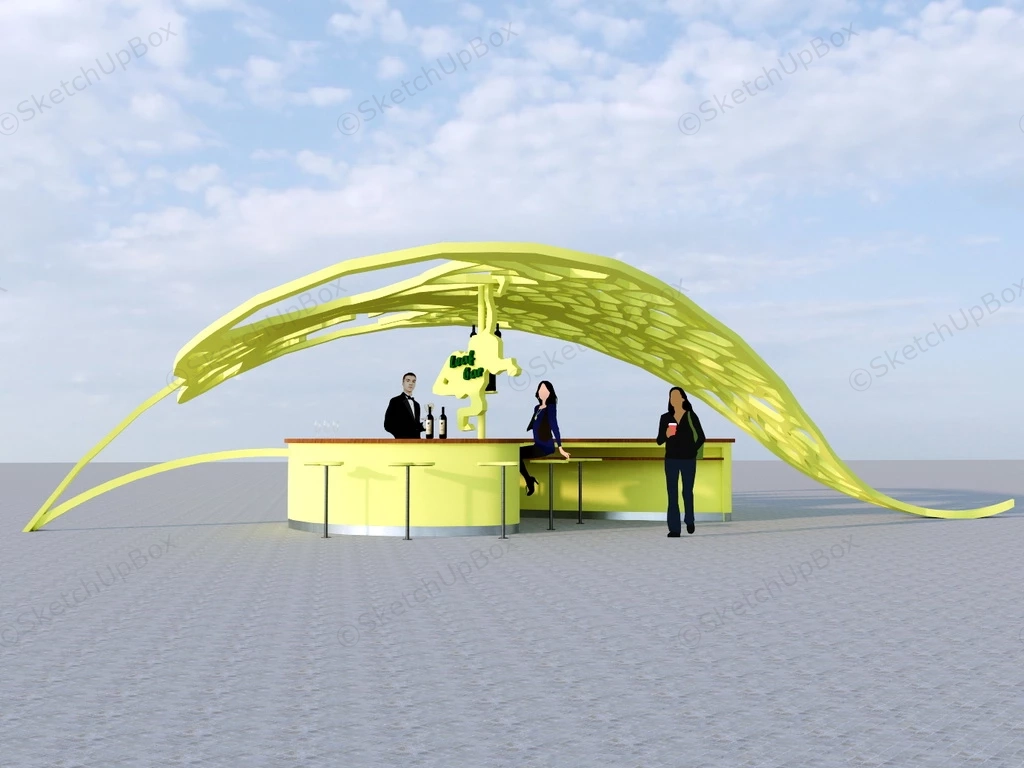 Leaf Shaped Outdoor Bar Design sketchup model preview - SketchupBox