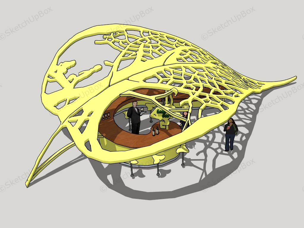 Leaf Shaped Outdoor Bar Design sketchup model preview - SketchupBox