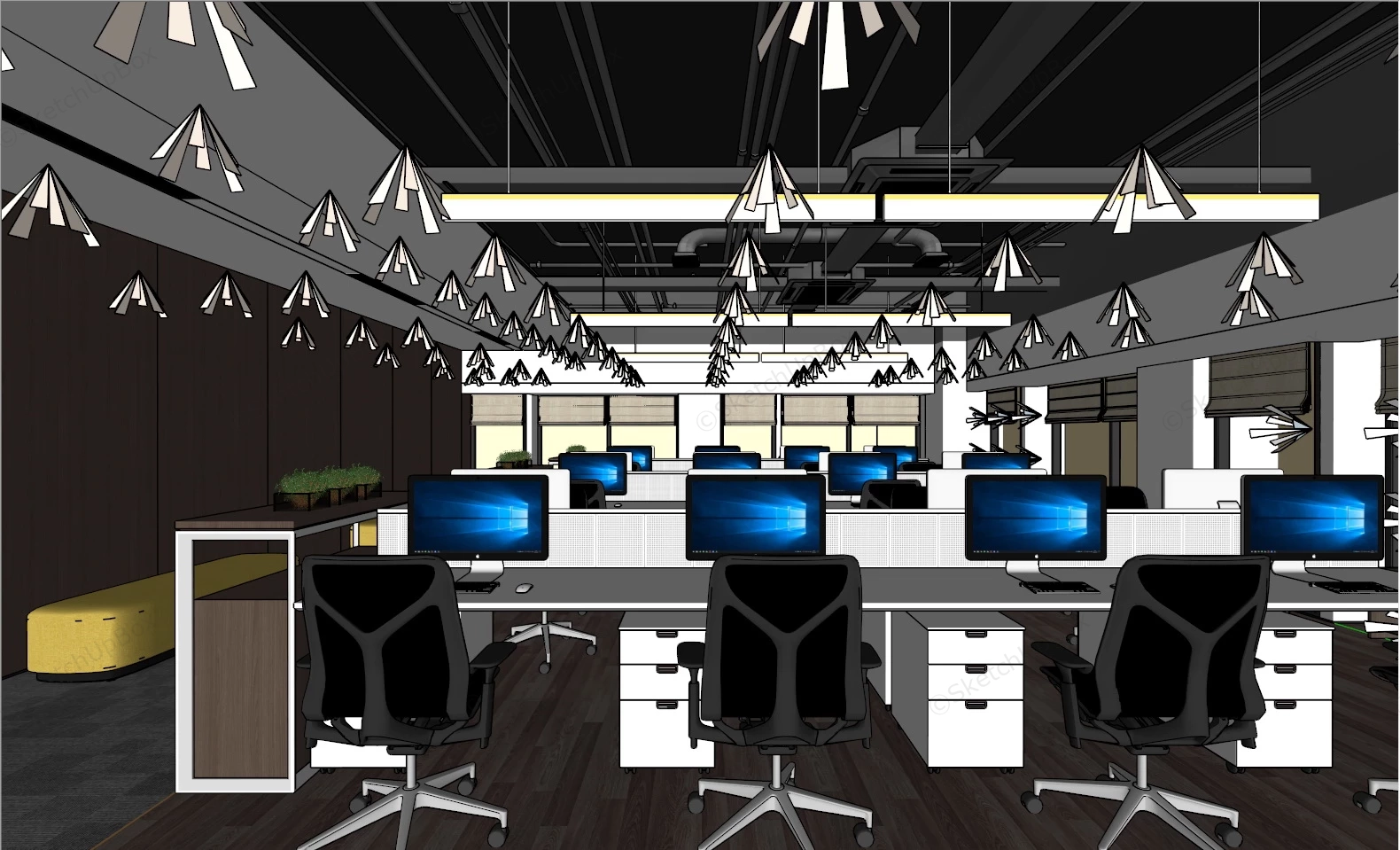 Open Office Design sketchup model preview - SketchupBox