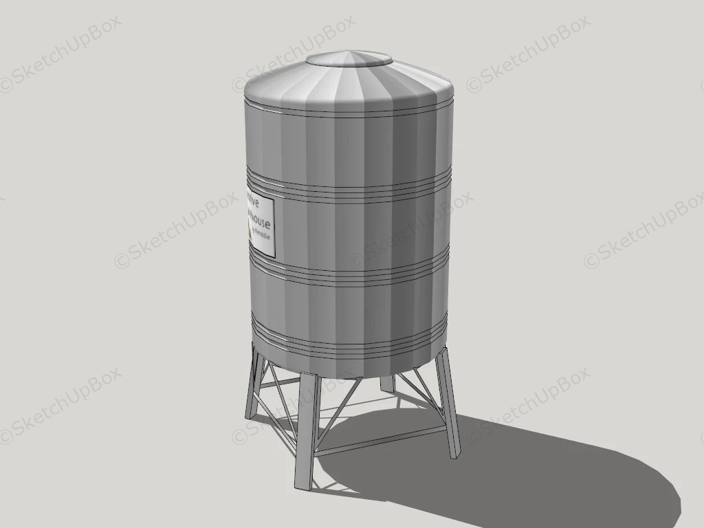 Elevated Water Tank sketchup model preview - SketchupBox