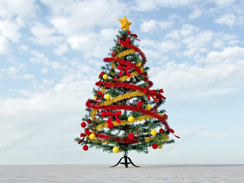 Christmas Tree With Decorations sketchup model preview - SketchupBox