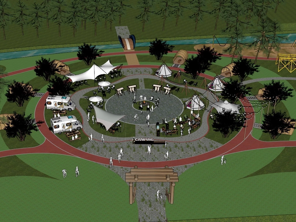 RV Park Campground Design sketchup model preview - SketchupBox