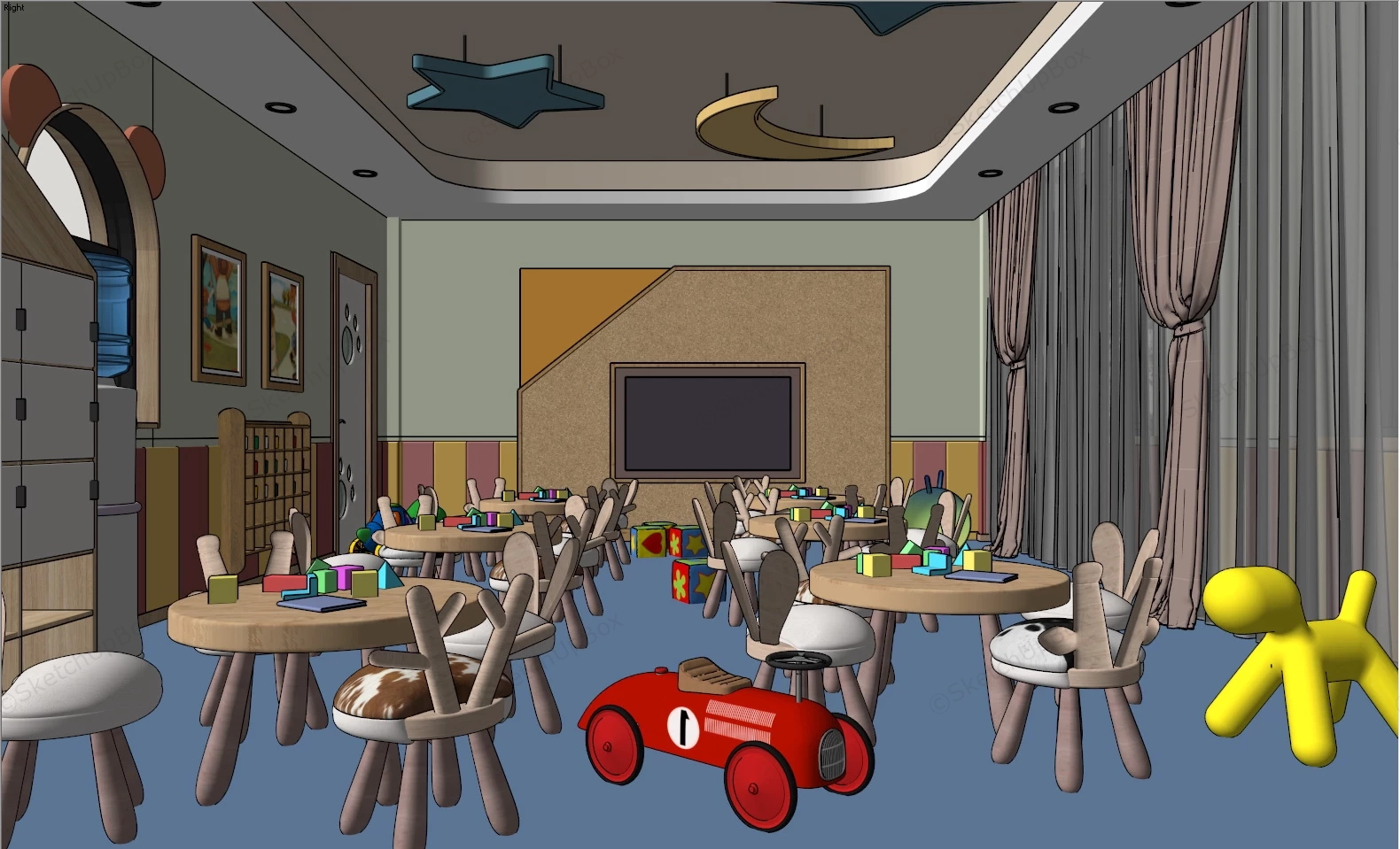 Kindergarten Classroom Design sketchup model preview - SketchupBox