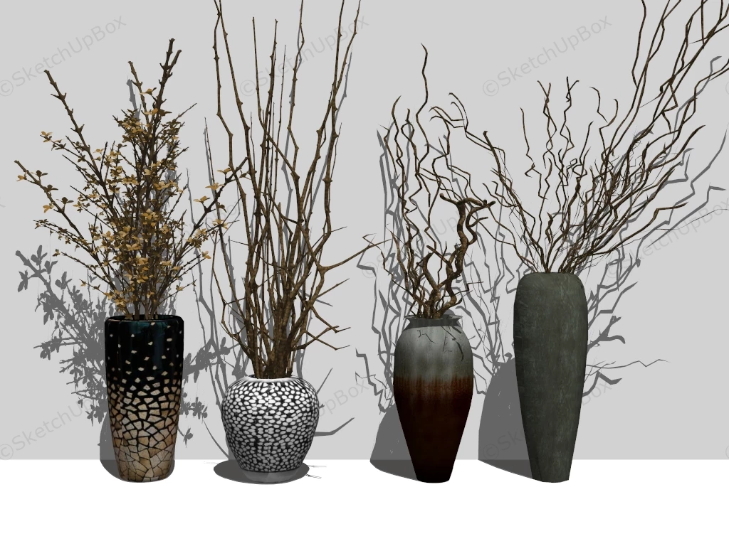 Decorative Twigs In Vases sketchup model preview - SketchupBox