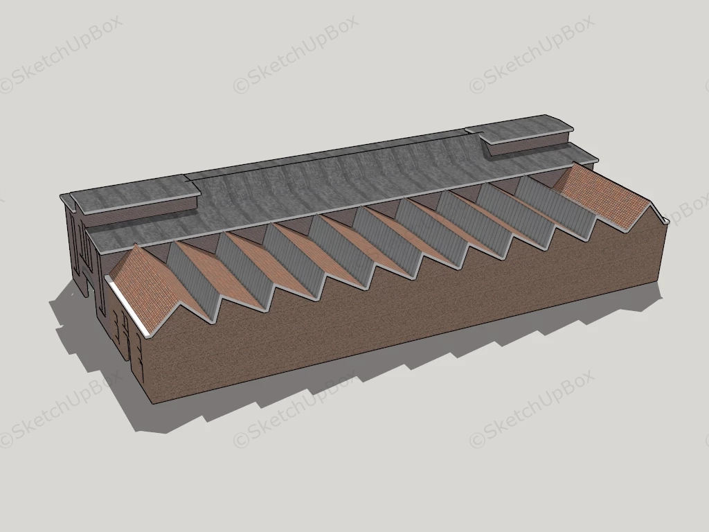 Old Factory Building sketchup model preview - SketchupBox