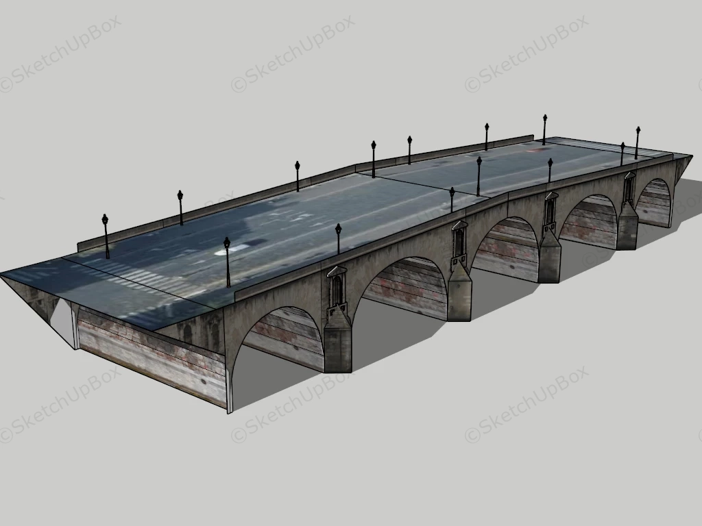 Old Concrete Arch Bridge sketchup model preview - SketchupBox