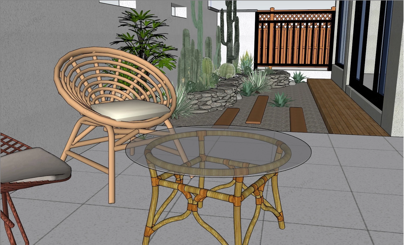 Small Desert Garden Ideas sketchup model preview - SketchupBox