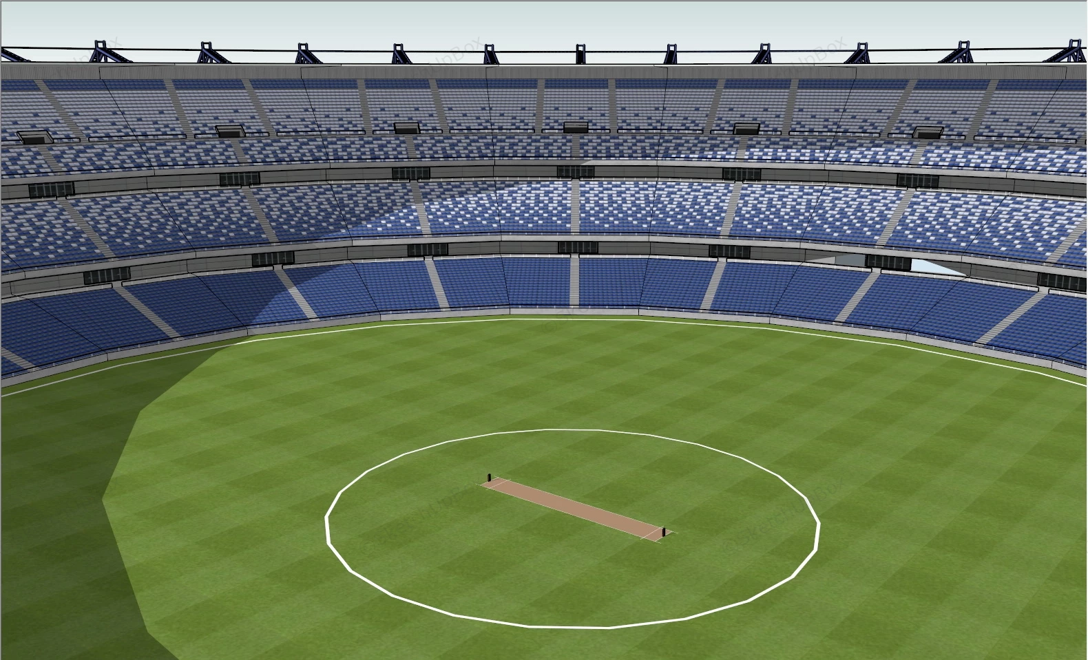 Round Stadium sketchup model preview - SketchupBox