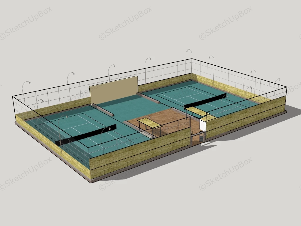 Outdoor Tennis Courts sketchup model preview - SketchupBox