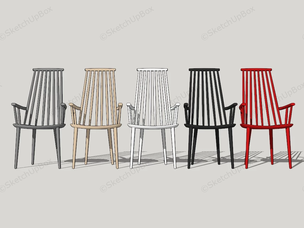 Dining Arm Chair Set sketchup model preview - SketchupBox