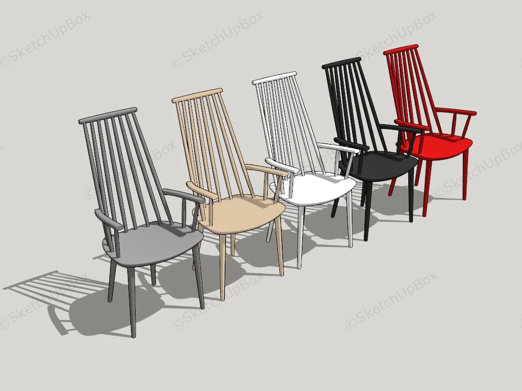 Dining Arm Chair Set sketchup model preview - SketchupBox