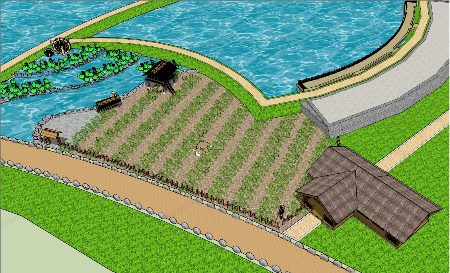 Small Farm Idea sketchup model preview - SketchupBox