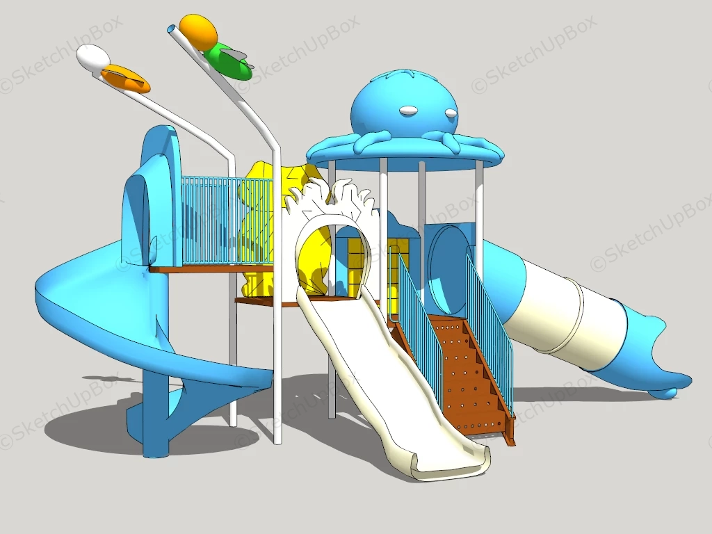 Blue Outdoor Playset sketchup model preview - SketchupBox