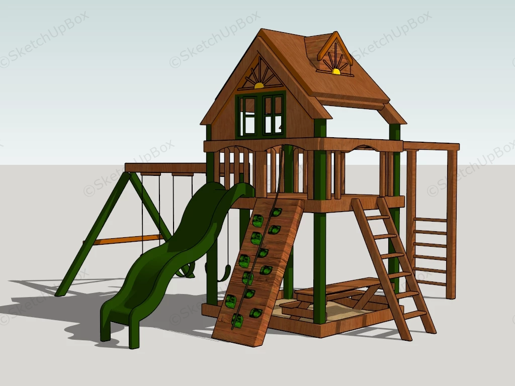 Small Backyard Playset sketchup model preview - SketchupBox