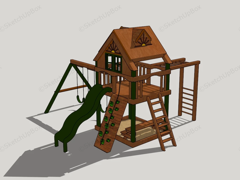 Small Backyard Playset sketchup model preview - SketchupBox