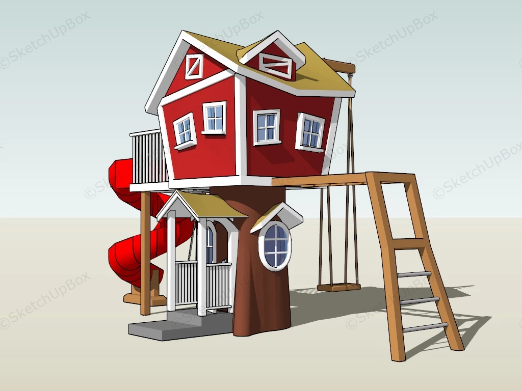 Playhouse With Swing And Slide sketchup model preview - SketchupBox