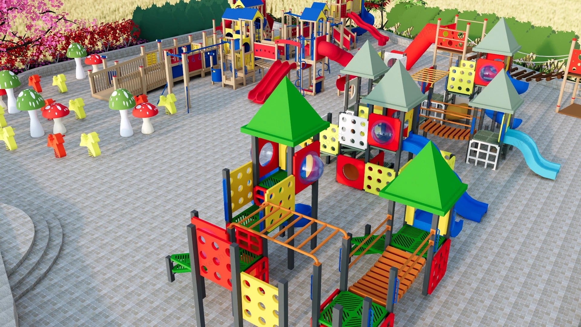 Outdoor Playground Equipment sketchup model preview - SketchupBox