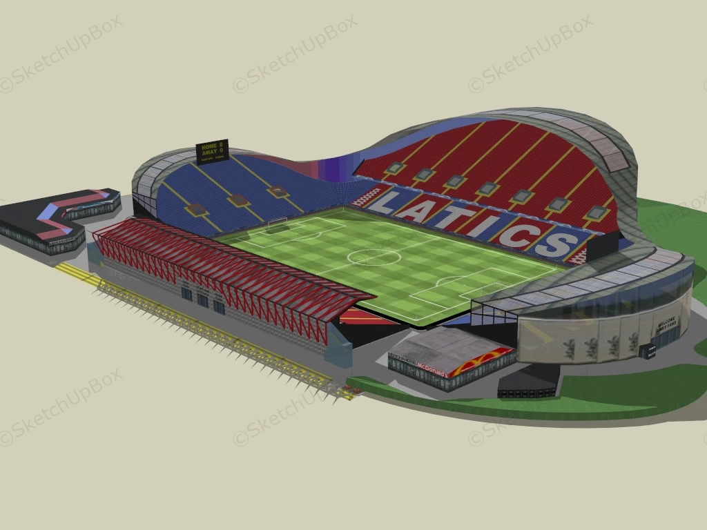 Football Stadium Architecture sketchup model preview - SketchupBox