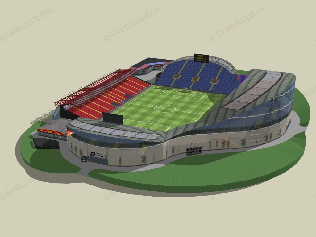 Football Stadium Architecture sketchup model preview - SketchupBox