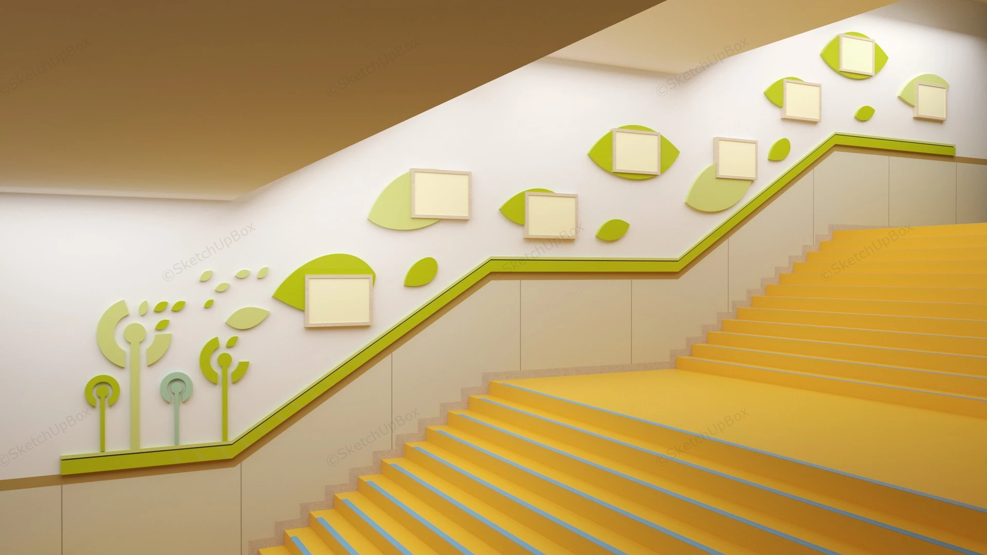 Kindergarten Stairs Decoration Ideas sketchup model preview - SketchupBox