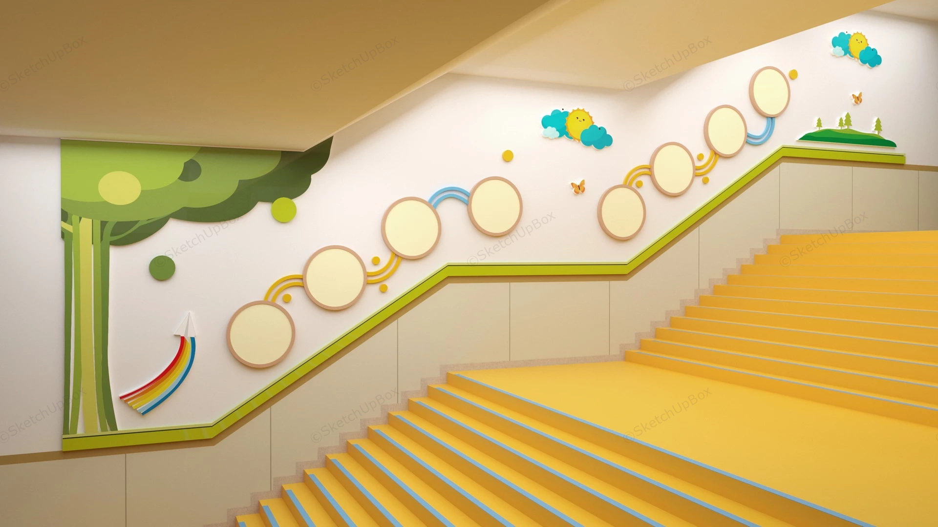 Kindergarten Stairs Decoration Ideas sketchup model preview - SketchupBox