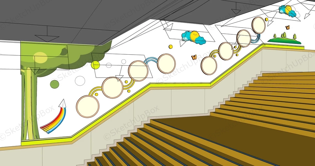 Kindergarten Stairs Decoration Ideas sketchup model preview - SketchupBox