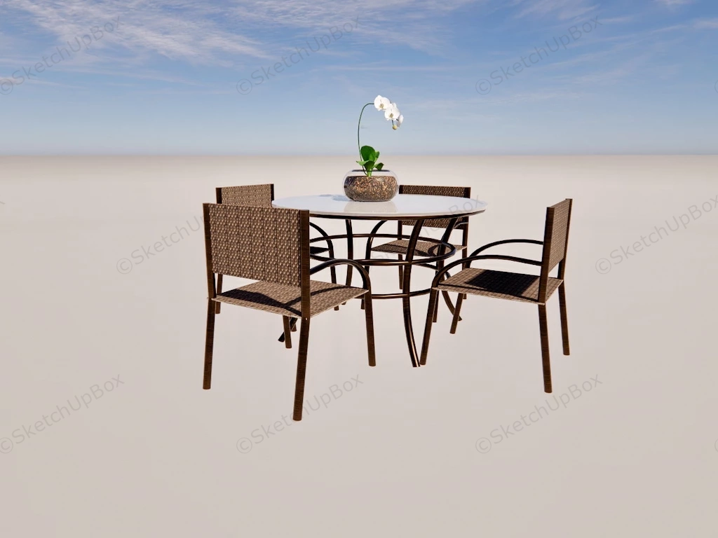 5 Piece Outdoor Patio Dining Set sketchup model preview - SketchupBox