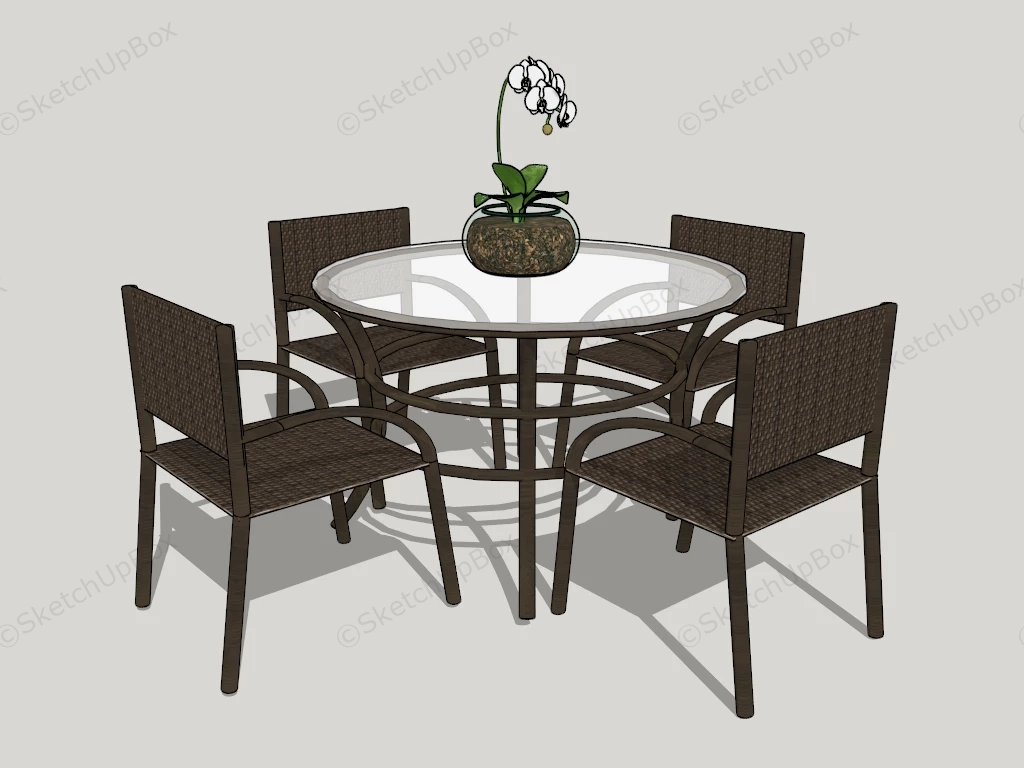 5 Piece Outdoor Patio Dining Set sketchup model preview - SketchupBox