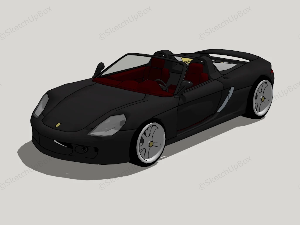 Porsche Spyder Convertible Black sketchup model preview - SketchupBox