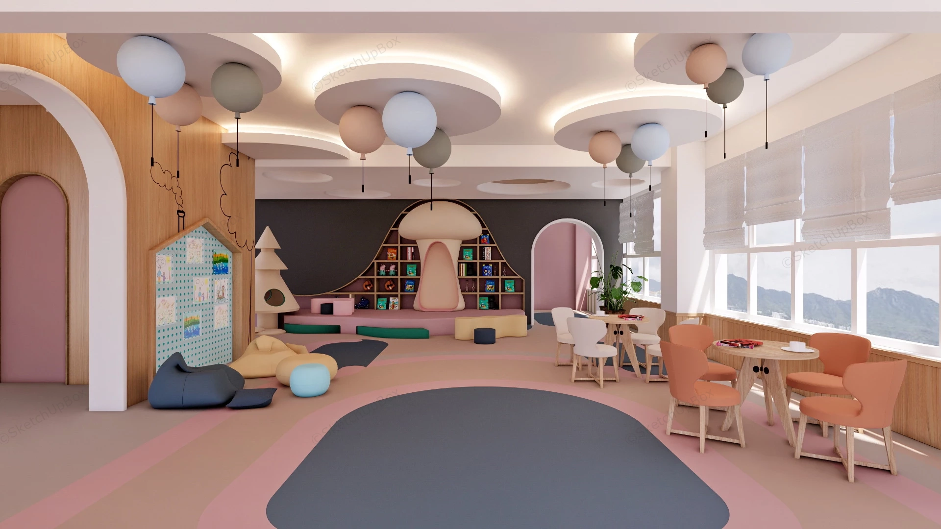 Kindergarten Playroom Design sketchup model preview - SketchupBox