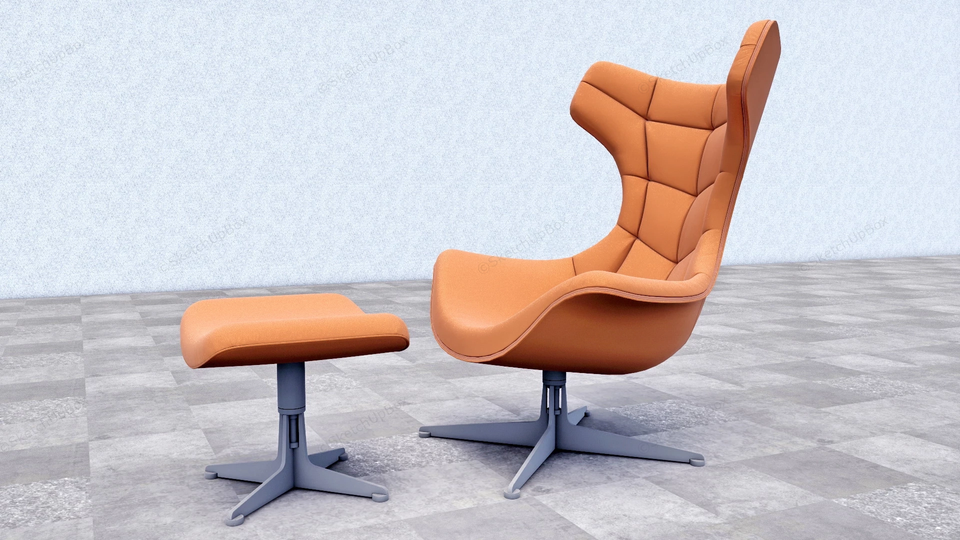 Eames Lounge Chair And Ottoman sketchup model preview - SketchupBox