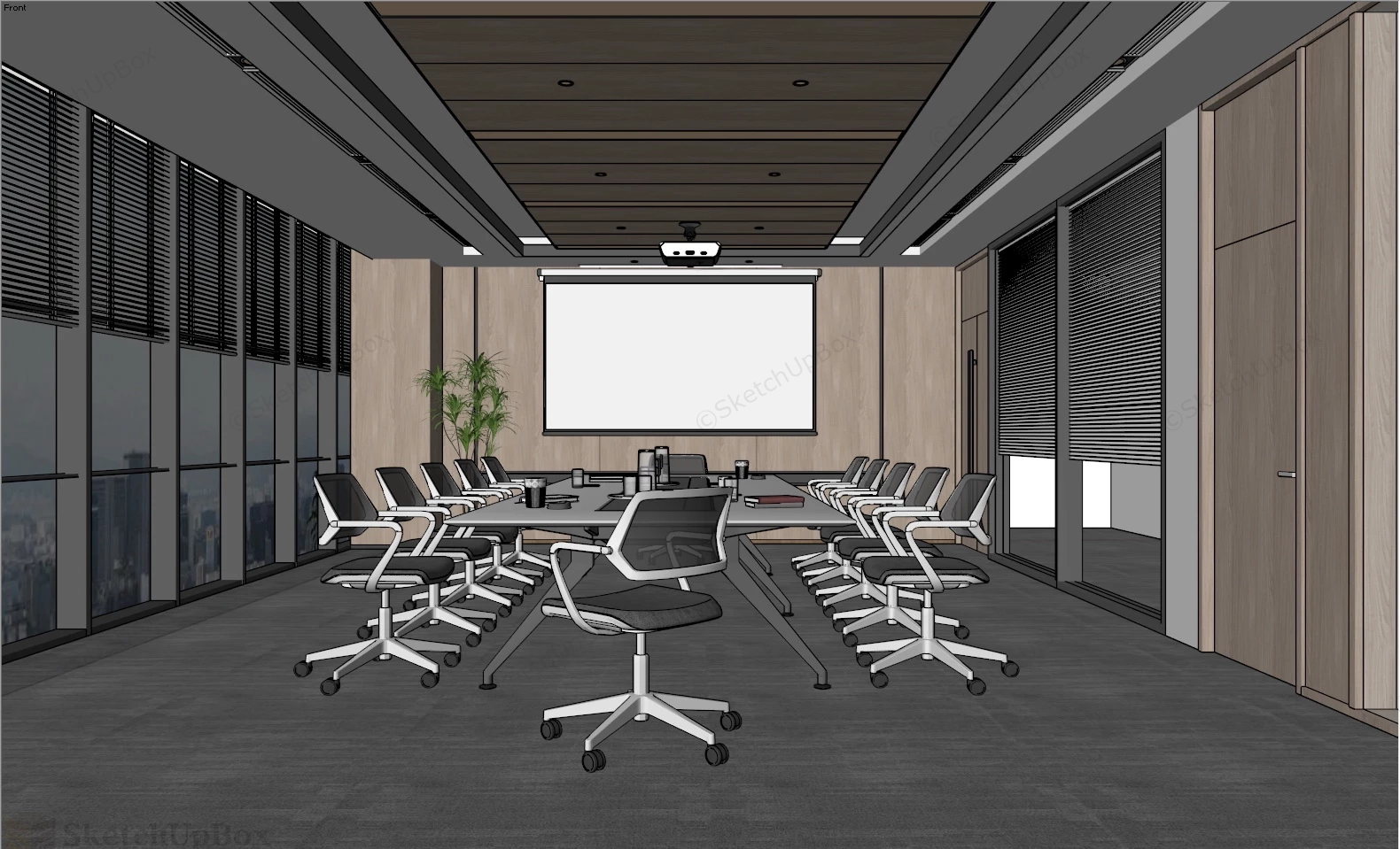 Executive Meeting Room sketchup model preview - SketchupBox