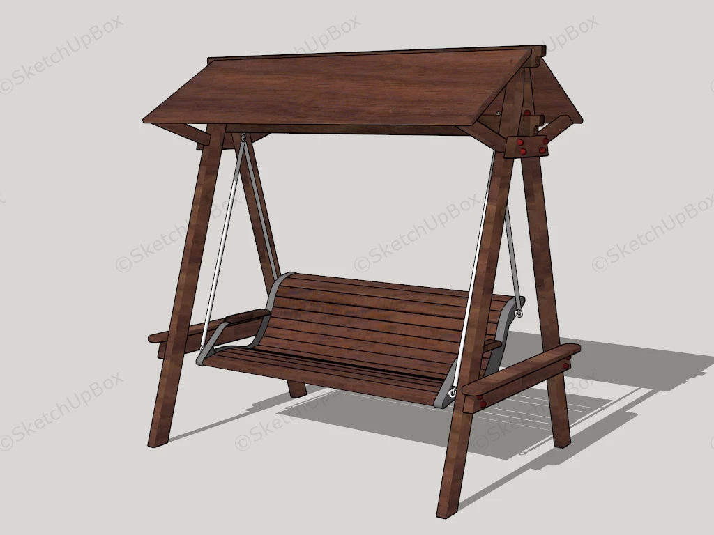 Wooden Swing With Roof SketchUp 3D Model .skp File Download - SketchupBox