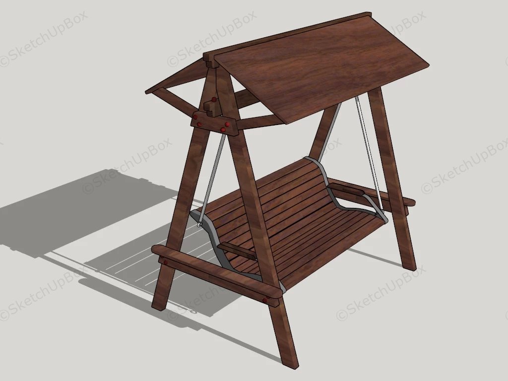 Wooden Swing With Roof SketchUp 3D Model .skp File Download - SketchupBox