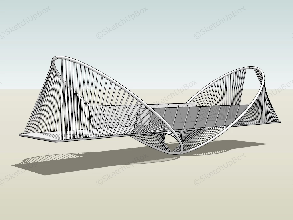 Creative Pedestrian Bridge sketchup model preview - SketchupBox