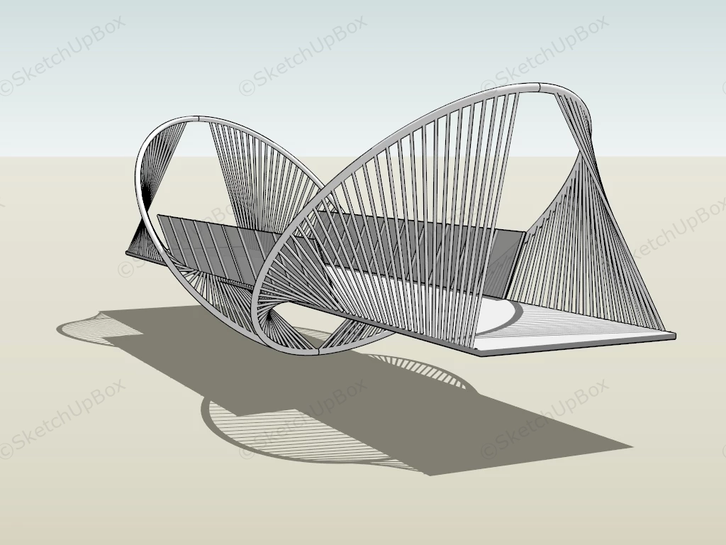 Creative Pedestrian Bridge sketchup model preview - SketchupBox