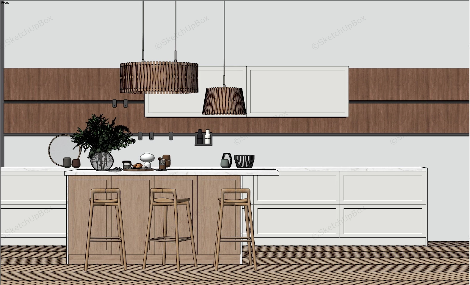 Minimalist Home Bar Design sketchup model preview - SketchupBox