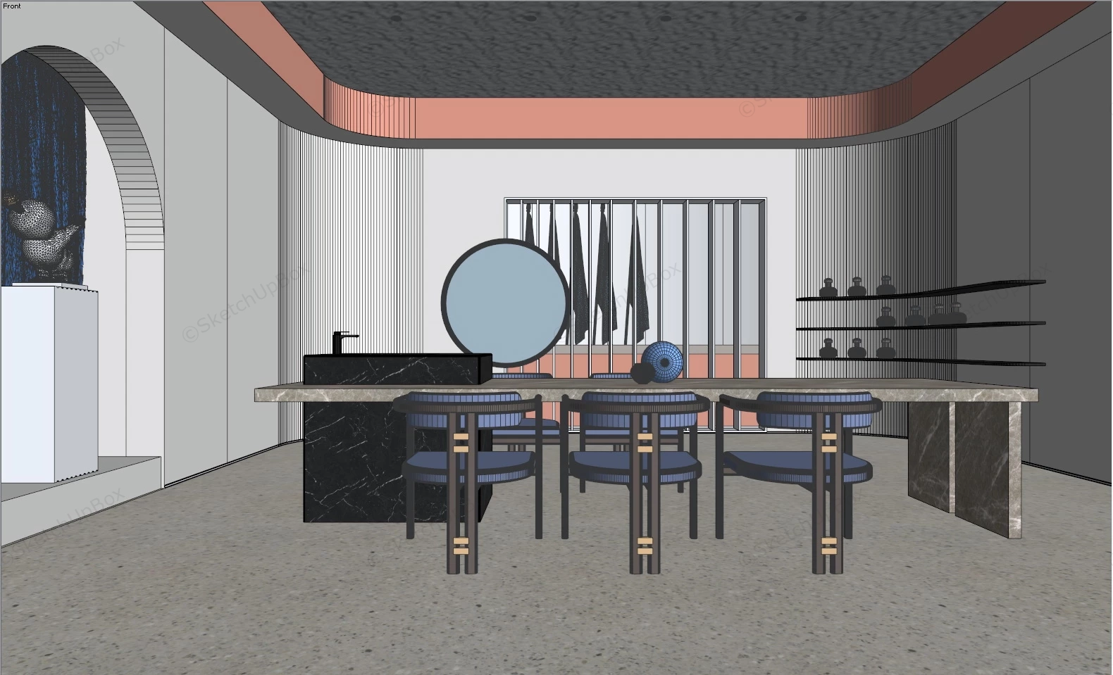 Small Office Bar Design sketchup model preview - SketchupBox