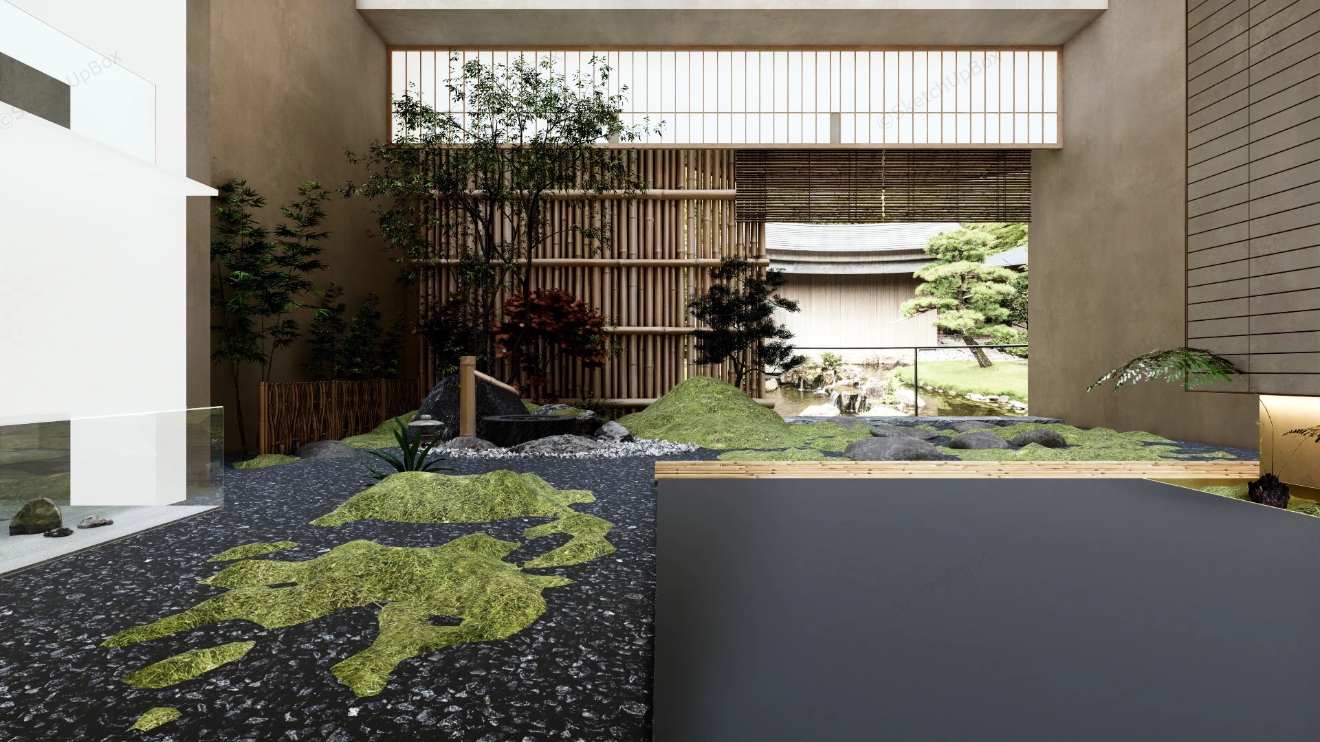 Indoor Zen Garden Room sketchup model preview - SketchupBox