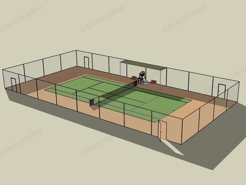 Outdoor Tennis Court sketchup model preview - SketchupBox