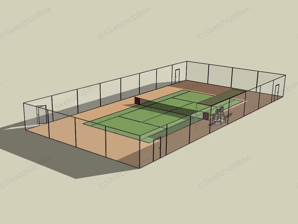 Outdoor Tennis Court sketchup model preview - SketchupBox