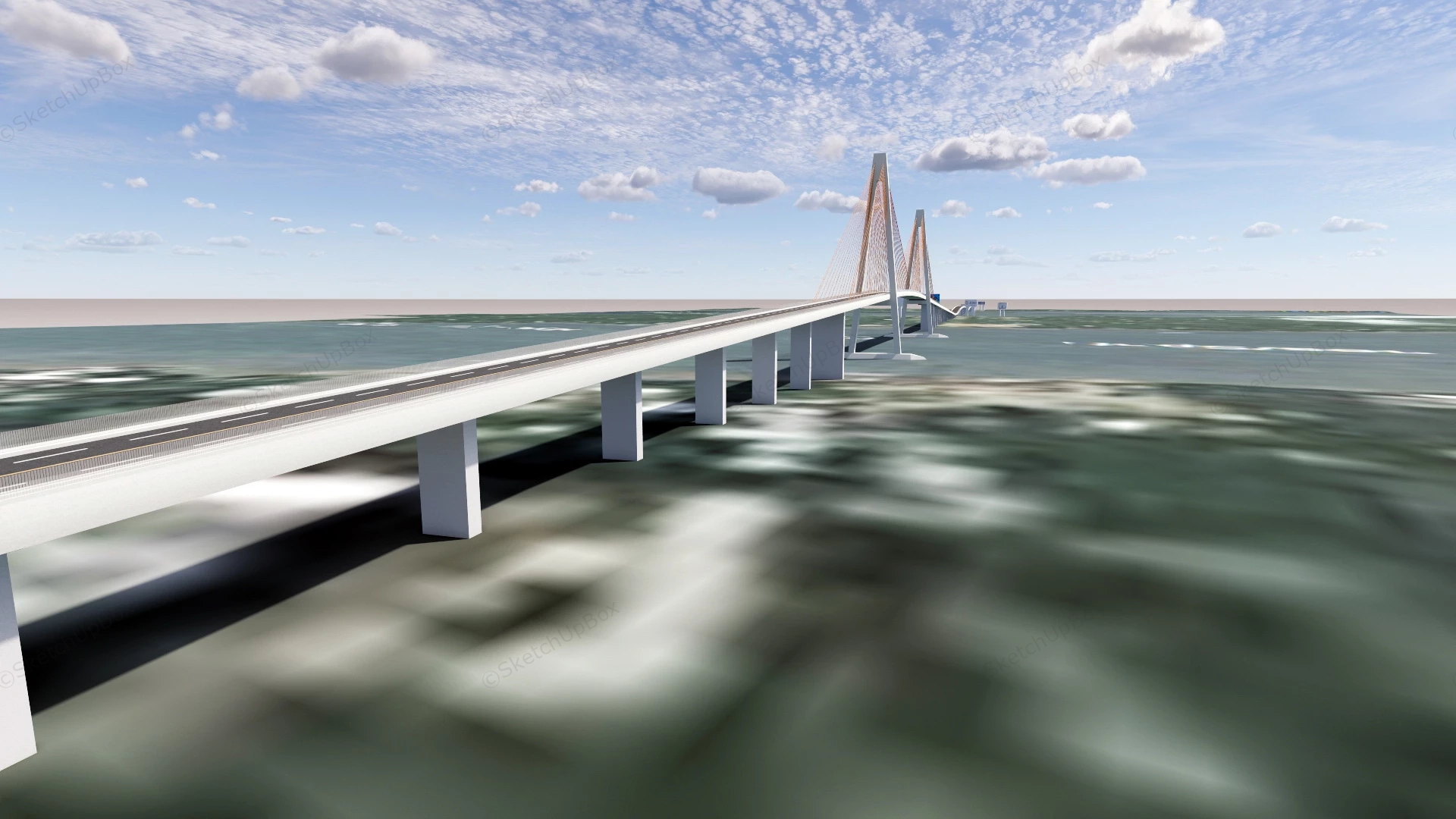 Cross Sea Bridge sketchup model preview - SketchupBox