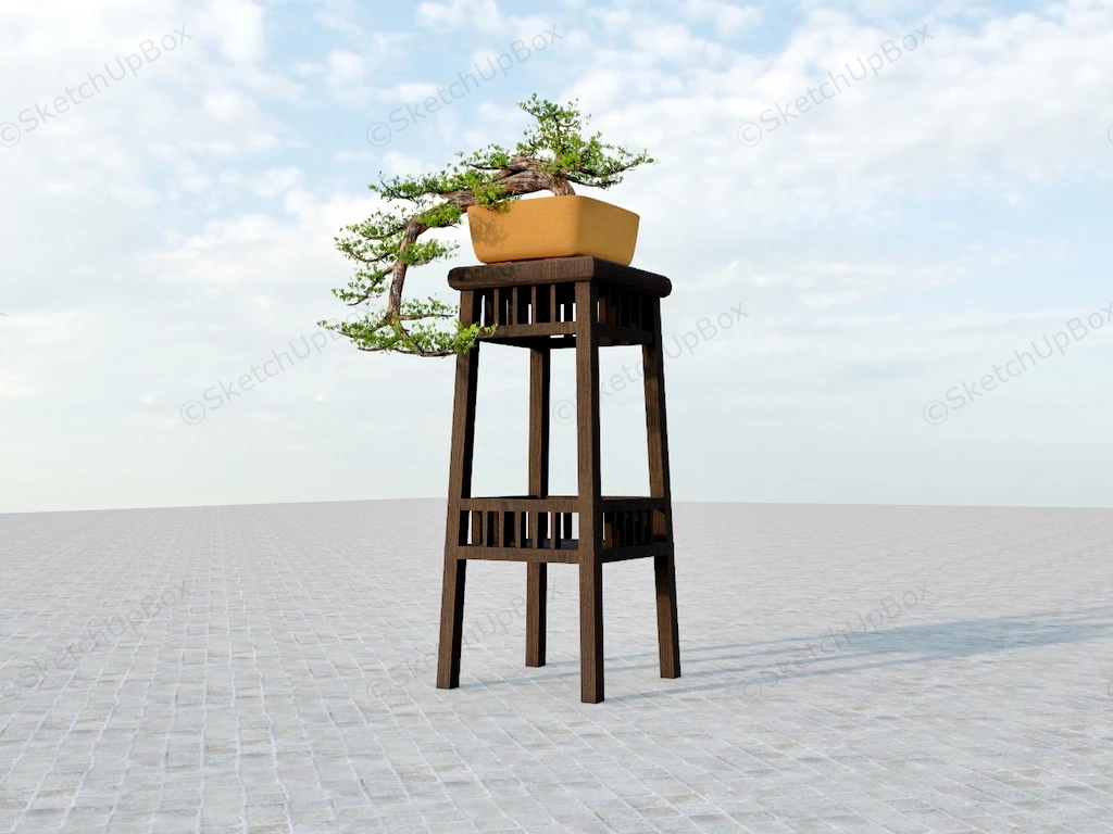 Bonsai Tree On Stand sketchup model preview - SketchupBox