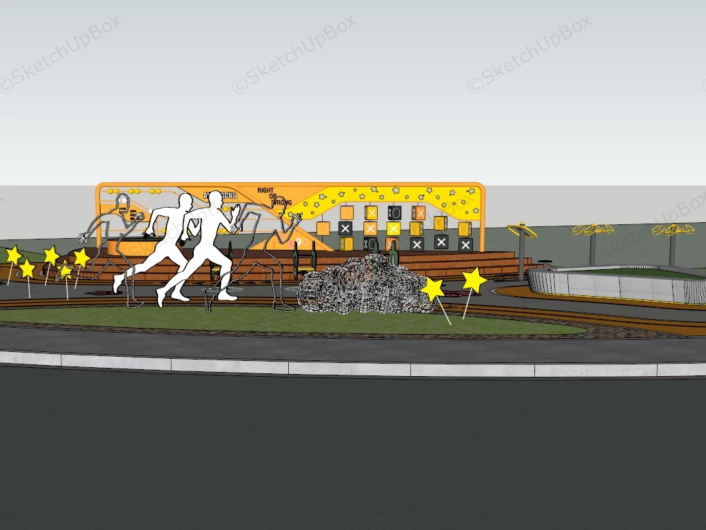 Neighborhood Park Art Installation sketchup model preview - SketchupBox