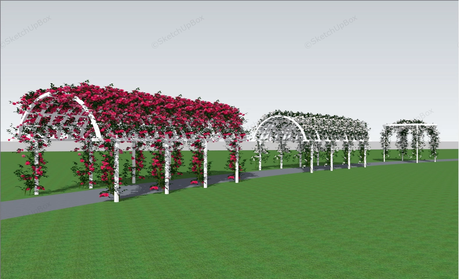 Rose Pergola Walkway Idea sketchup model preview - SketchupBox