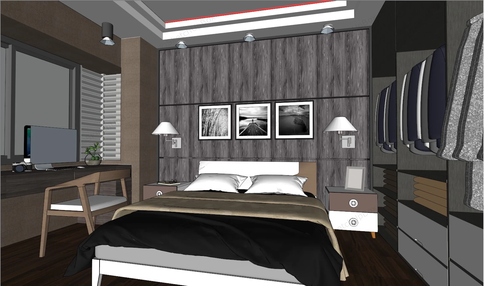 2 Bedroom Apartment Plan sketchup model preview - SketchupBox